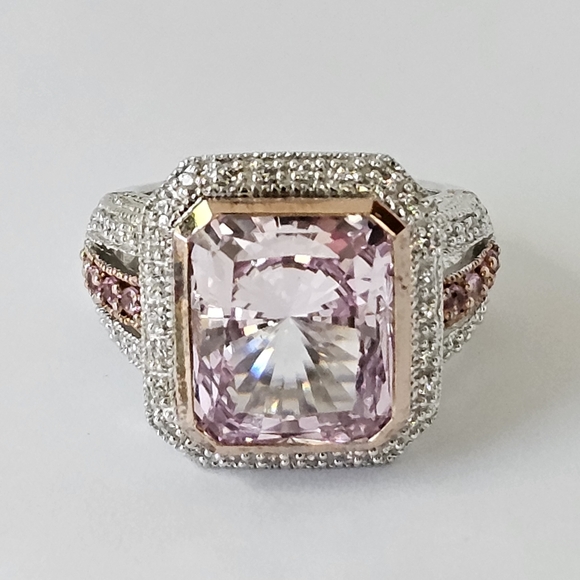 Gorgeous Victoria Wieck Fancy Cut Pink Sapphire [LC] Sterling Silver Size 5! - Picture 4 of 10